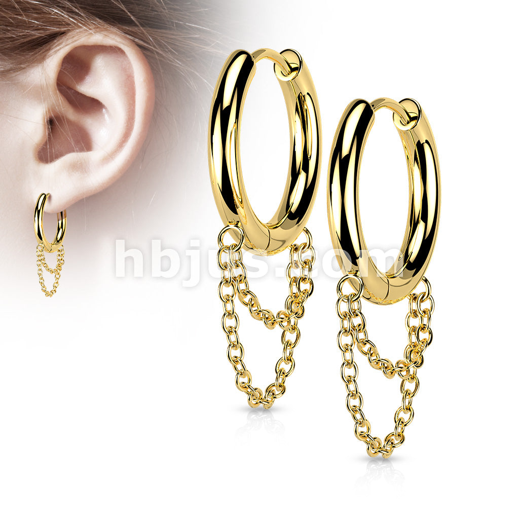 316L Surgical Steel Pair of 316L Stainless Steel Double Chain Hinge... - Image 3