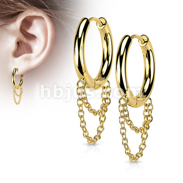 316L Surgical Steel Pair of 316L Stainless Steel Double Chain Hinge... - Image 3