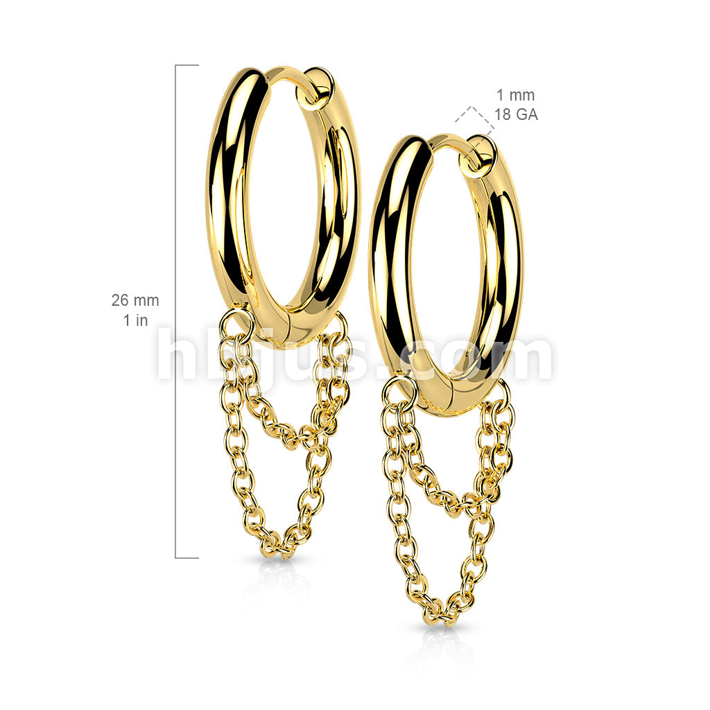 316L Surgical Steel Pair of 316L Stainless Steel Double Chain Hinge... - Image 6