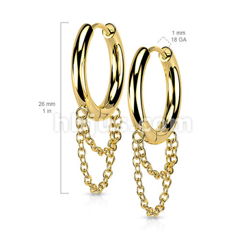 316L Surgical Steel Pair of 316L Stainless Steel Double Chain Hinge... - Image 6