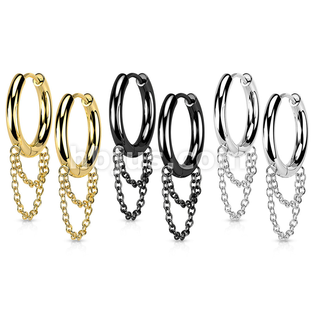 316L Surgical Steel Pair of 316L Stainless Steel Double Chain Hinge... - Image 7