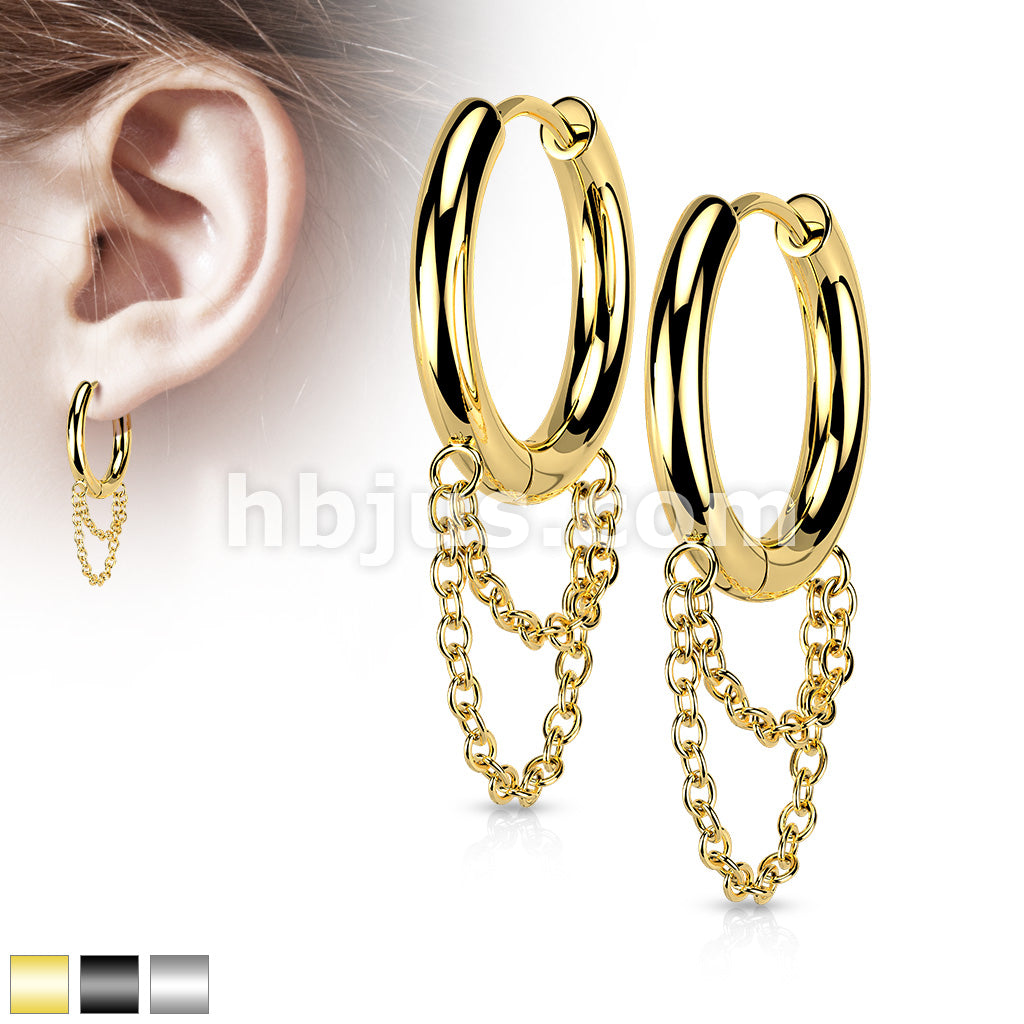 316L Surgical Steel Pair of 316L Stainless Steel Double Chain Hinge... - Image 2