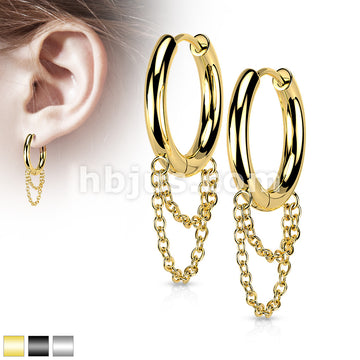 316L Surgical Steel Pair of 316L Stainless Steel Double Chain Hinge... - Image 2