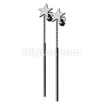 316L Surgical Steel Pair of 316L Stainless Steel Star Stud Earrings... - Image 5