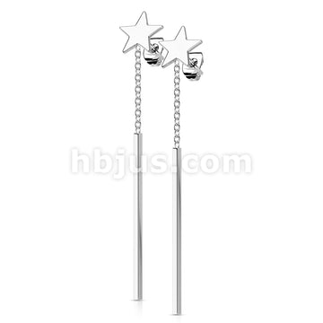 316L Surgical Steel Pair of 316L Stainless Steel Star Stud Earrings... - Image 6