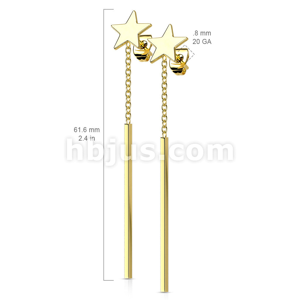 316L Surgical Steel Pair of 316L Stainless Steel Star Stud Earrings... - Image 7