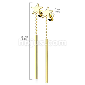 316L Surgical Steel Pair of 316L Stainless Steel Star Stud Earrings... - Image 7