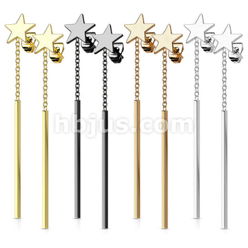 316L Surgical Steel Pair of 316L Stainless Steel Star Stud Earrings... - Image 8
