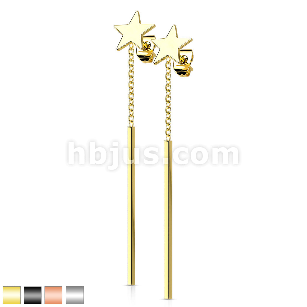 316L Surgical Steel Pair of 316L Stainless Steel Star Stud Earrings... - Image 2