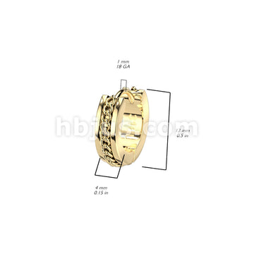 316L Surgical Steel Pair of Stainless Steel Hinge Hoop Earrings With... - Image 5