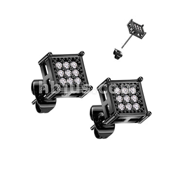 316L Surgical Steel Pair of 316L Surgical Stainless Square Stud Earring... - Image 3