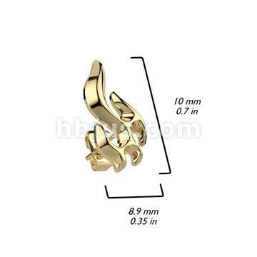316L Surgical Steel Pair of 316L Stainless Steel Flame Stud Earrings - Image 5