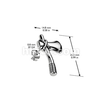 316L Surgical Steel Pair of 316L Stainless Steel Axe Earrings - Image 3