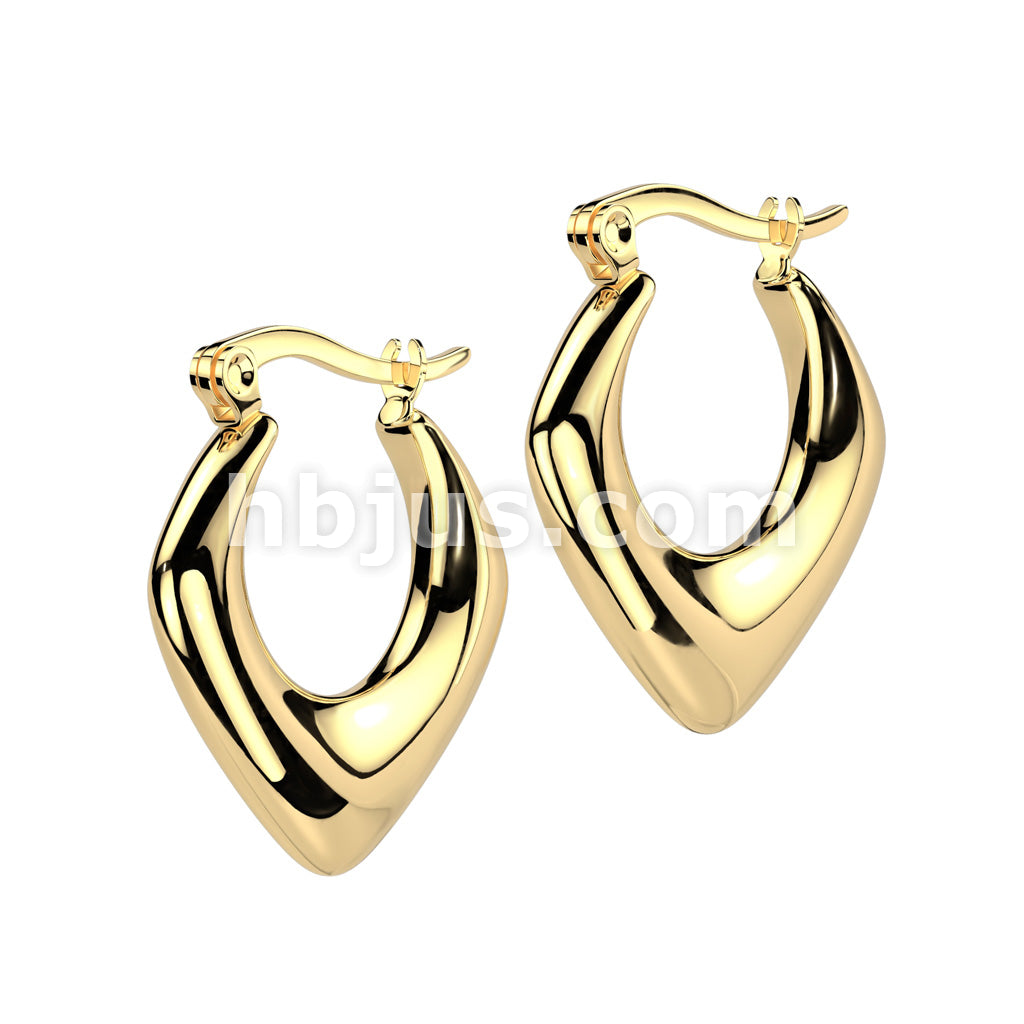 316L Surgical Steel Pair of 316L Stainless Steel 3D Diamond Shaped... - Image 2