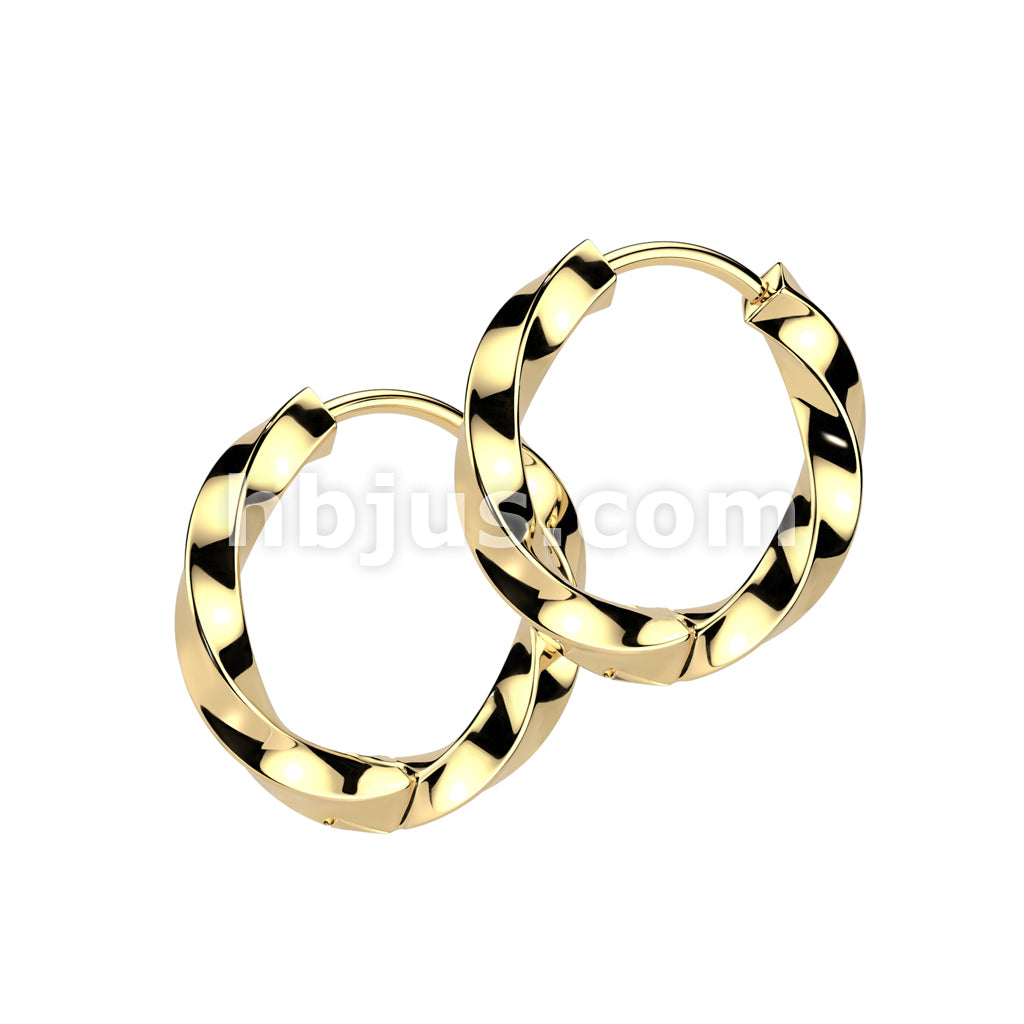 316L Surgical Steel Pair of 316L Stainless Steel Twisted 2.5mm Thick... - Image 2