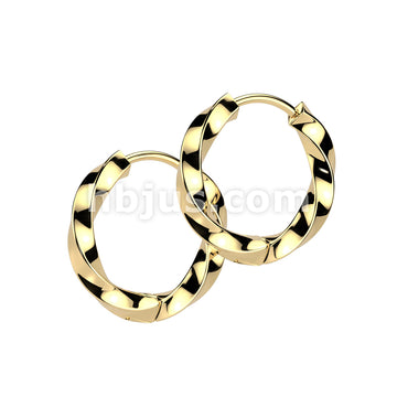 316L Surgical Steel Pair of 316L Stainless Steel Twisted 2.5mm Thick... - Image 2
