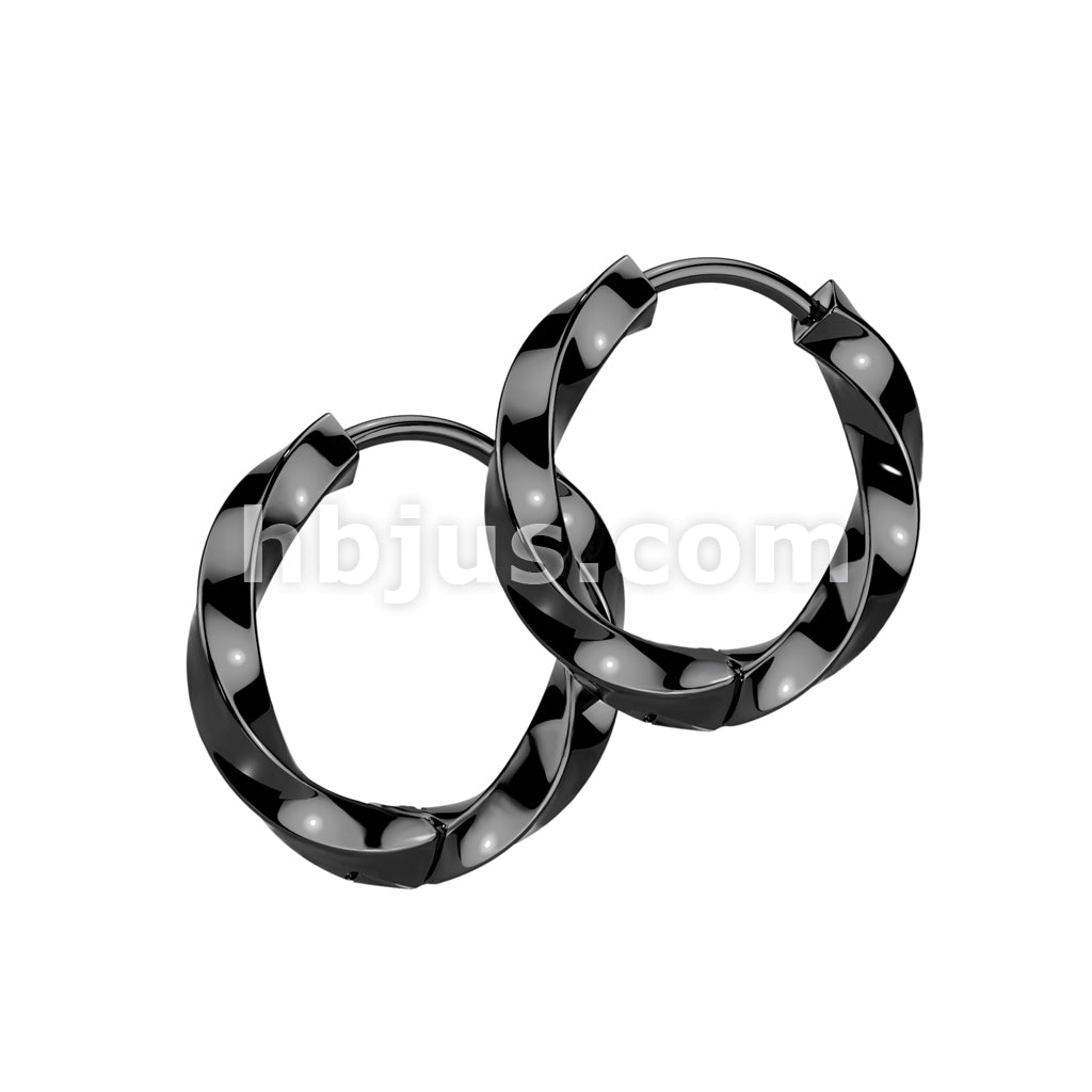 316L Surgical Steel Pair of 316L Stainless Steel Twisted 2.5mm Thick... - Image 3