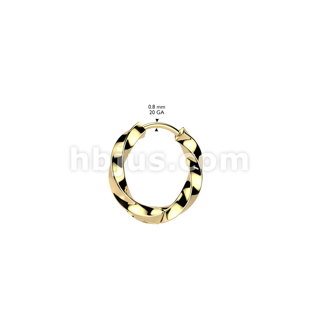 316L Surgical Steel Pair of 316L Stainless Steel Twisted 2.5mm Thick... - Image 5