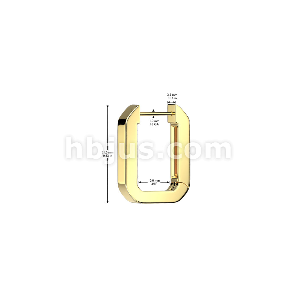 316L Surgical Steel Pair of 316L Stainless Steel Hinged Rectangle Hoop... - Image 4