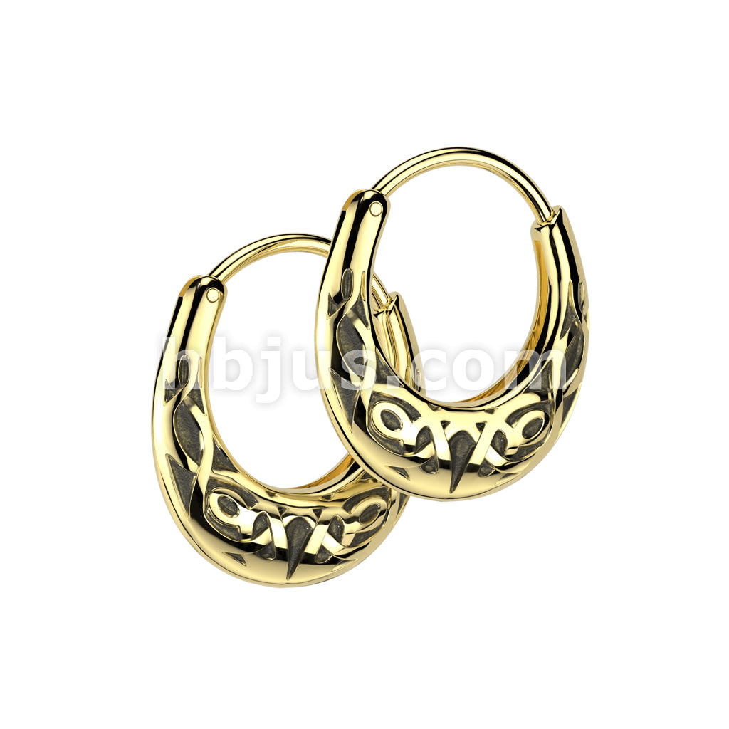 316L Surgical Steel Pair of 316L Stainless Steel Celtic Tribal Knot... - Image 2