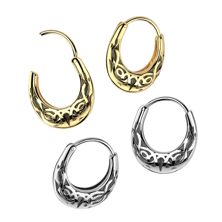 316L Surgical Steel Pair of 316L Stainless Steel Celtic Tribal Knot...
