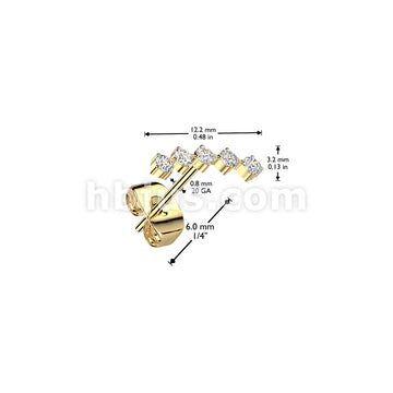 316L Surgical Steel Pair of  5 Round CZ Curved 316L Stainless Steel... - Image 4