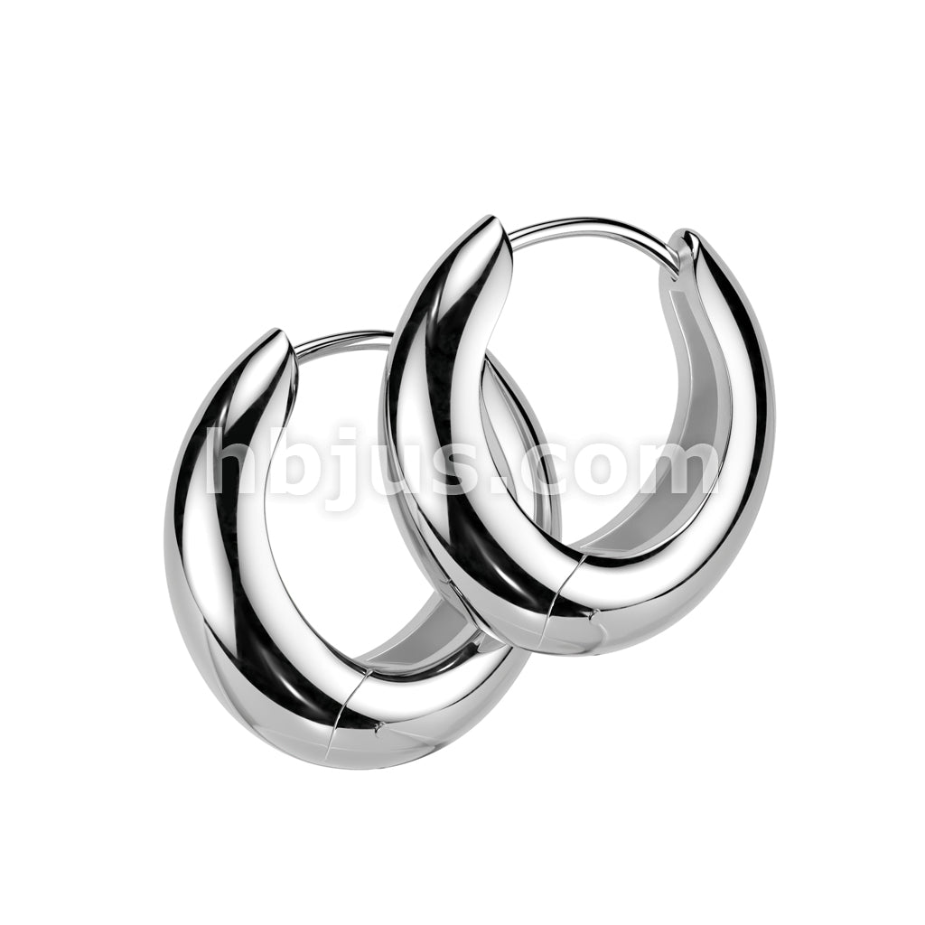 316L Surgical Steel Pair of 316L Stainless Steel Hand Polished Wide... - Image 3