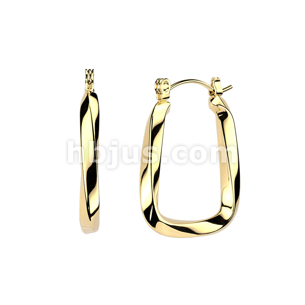 316L Surgical Steel Pair of 316L Stainless Steel Geometric Twisted... - Image 2
