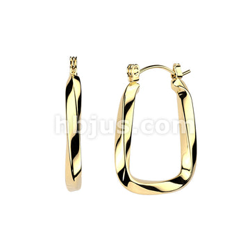316L Surgical Steel Pair of 316L Stainless Steel Geometric Twisted... - Image 2