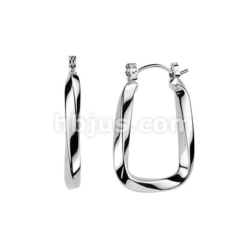 316L Surgical Steel Pair of 316L Stainless Steel Geometric Twisted... - Image 3