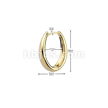 316L Surgical Steel Pair of 316L Stainless Steel Wide Oval Hinged Hoop... - Image 4