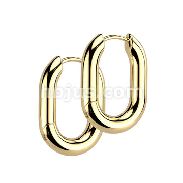 316L Surgical Steel Pair of 316L Stainless Steel Rounded Rectangle... - Image 2