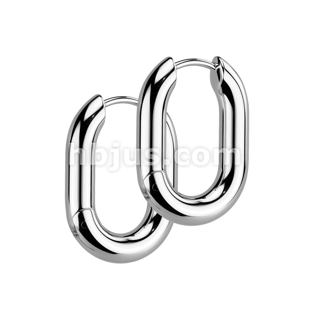 316L Surgical Steel Pair of 316L Stainless Steel Rounded Rectangle... - Image 3