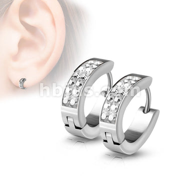 316L Surgical Steel Pair of Lined Set Crystals Front Oval Shape... - Image 3