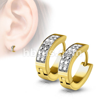 316L Surgical Steel Pair of Lined Set Crystals Front Oval Shape... - Image 4