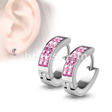 316L Surgical Steel Pair of Lined Set Crystals Front Oval Shape... - Image 5