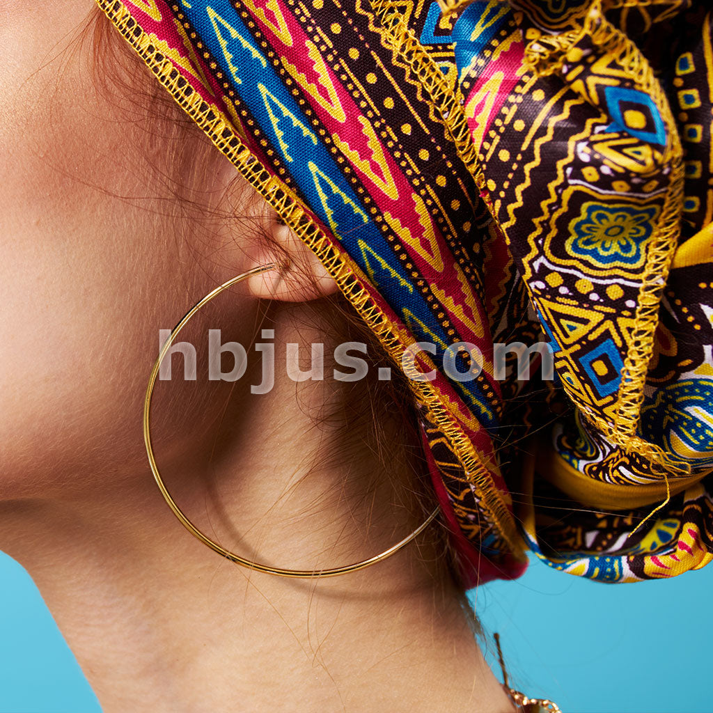 316L Surgical Steel Pair of Gold IP 316L Stainless Steel Round Hoop... - Image 2