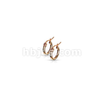 316L Surgical Steel Pair of Rose Gold IP 316L Stainless SteelRound Hoop... - Image 4