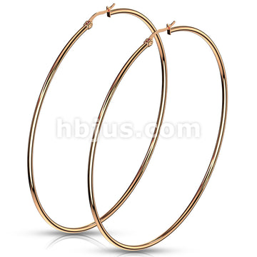 316L Surgical Steel Pair of Rose Gold IP 316L Stainless SteelRound Hoop... - Image 17