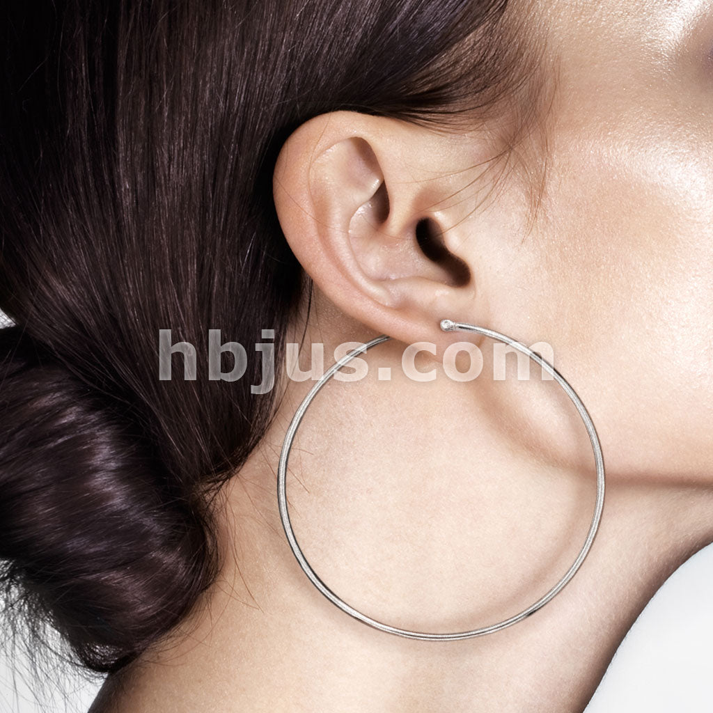 316L Surgical Steel Pair of 316L Stainless Steel Round Hoop Earrings - Image 18
