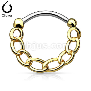 316L Surgical Steel 316L Surgical Steel Round Septum Clicker with... - Image 2