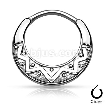316L Surgical Steel Tribal Fan Design Round 316L Surgical Steel Septum... - Image 3