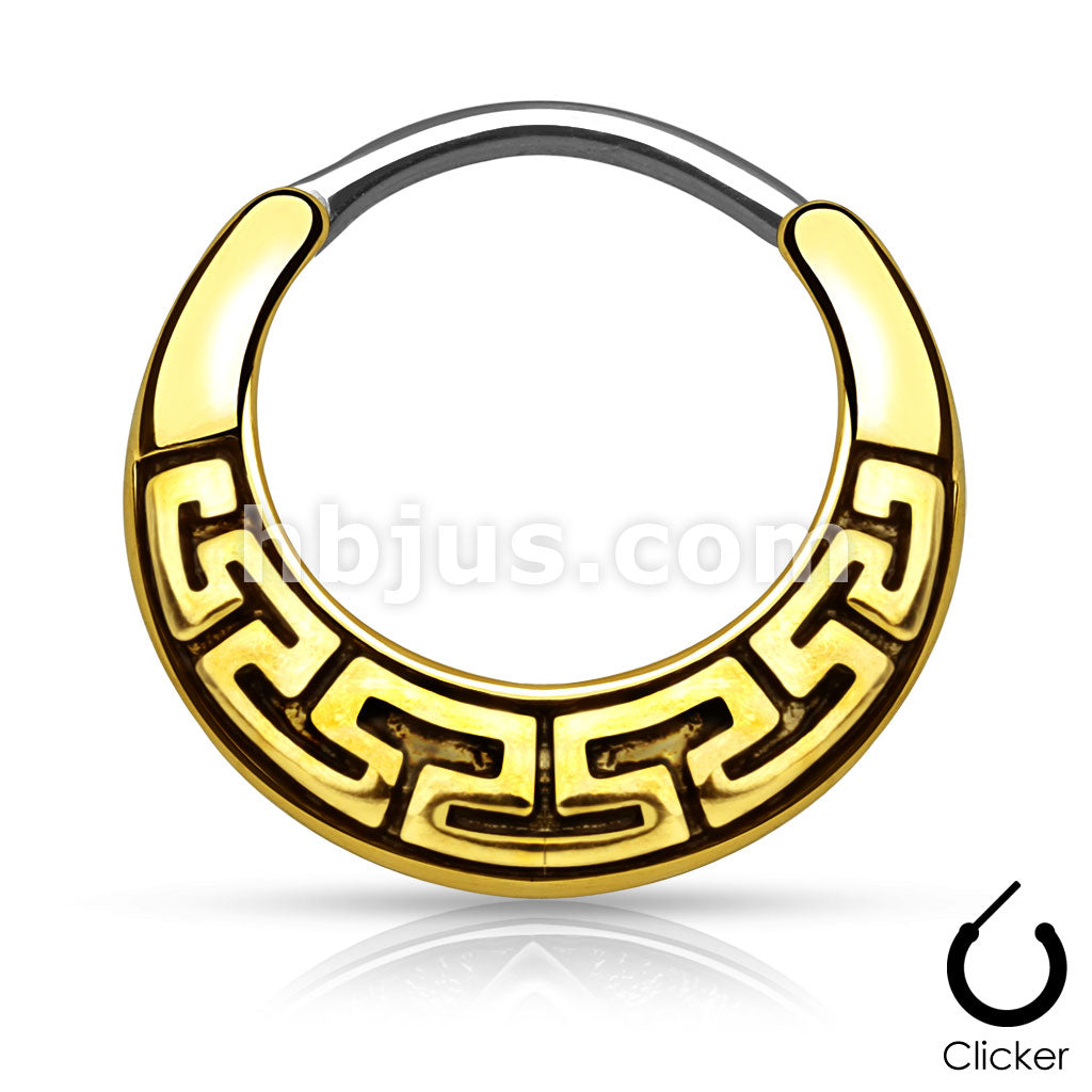 316L Surgical Steel Maze Tribal Fan Design 316L Surgical Steel Round... - Image 2