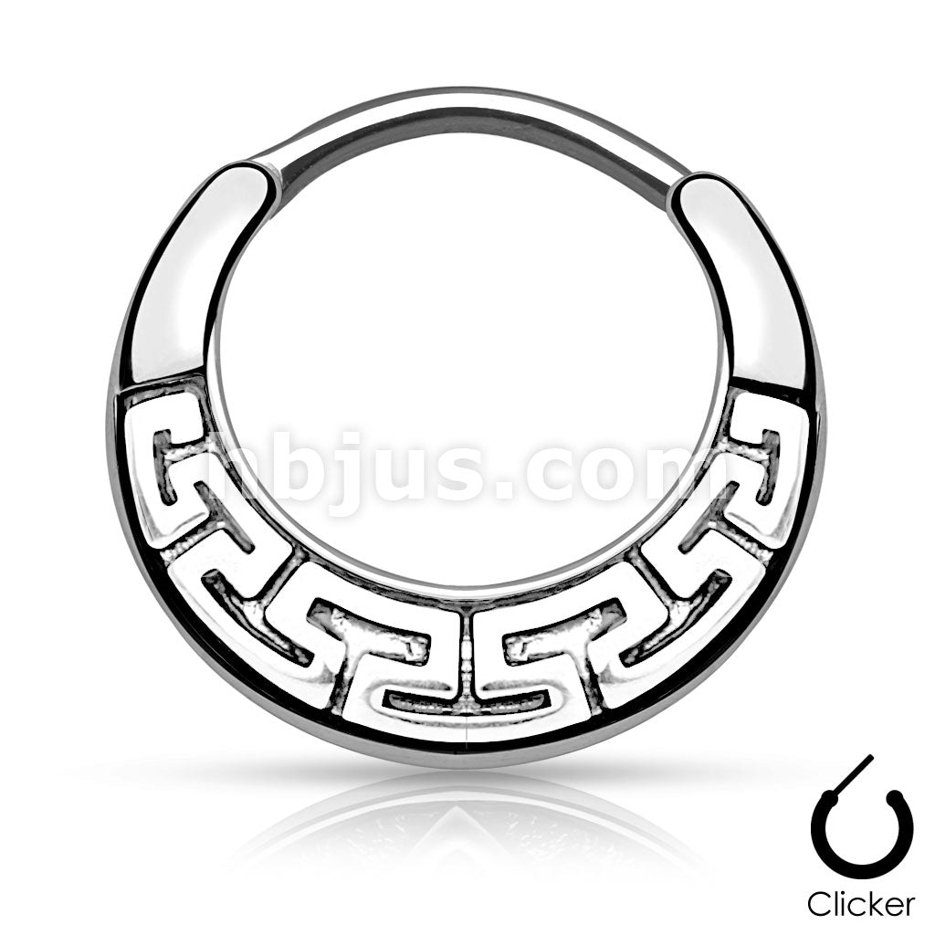 316L Surgical Steel Maze Tribal Fan Design 316L Surgical Steel Round... - Image 3