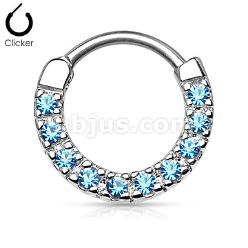 316L Surgical Steel CZ Paved Round Top 316L Surgical Steel Nose... - Image 4