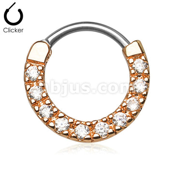 316L Surgical Steel CZ Paved Round Top 316L Surgical Steel Nose... - Image 5