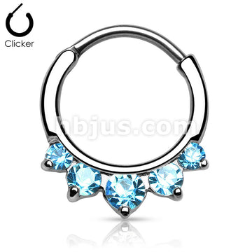 316L Surgical Steel Five CZ Set Round Top 316L Surgical Steel Nose... - Image 5