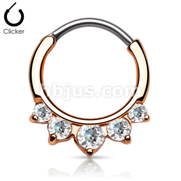 316L Surgical Steel Five CZ Set Round Top 316L Surgical Steel Nose... - Image 6