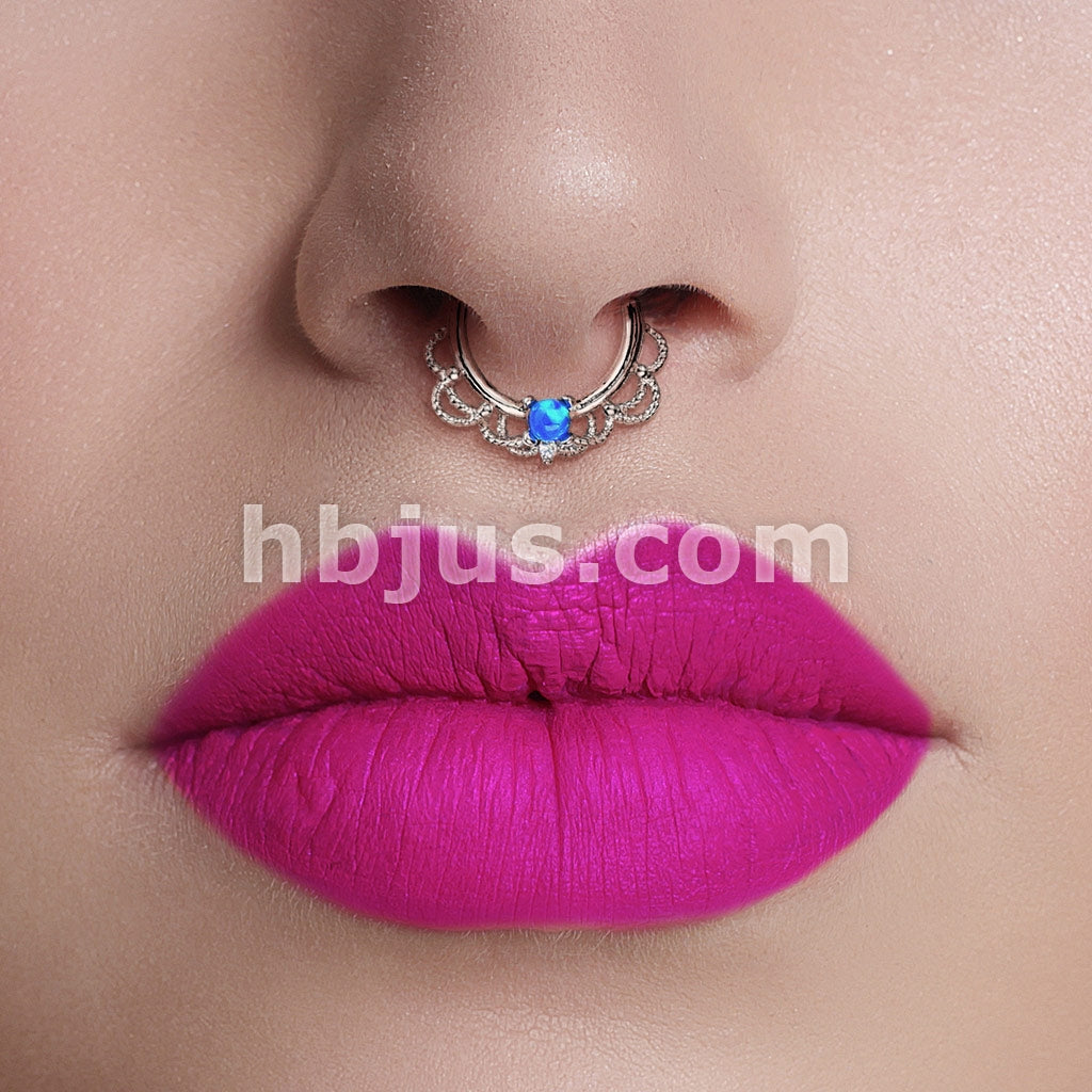 Brass Opal Set Centered Filigree Bendable Hoop Rings for Nose Septum,... - Image 13