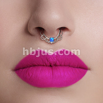 Brass Opal Set Centered Filigree Bendable Hoop Rings for Nose Septum,... - Image 13
